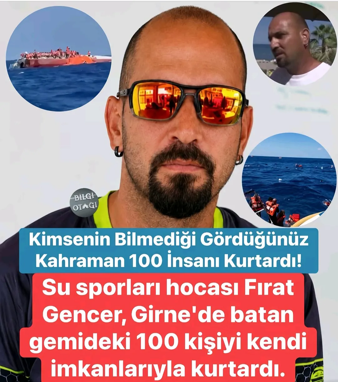 Girne’de yaşanan üzücü oIayda büyük bir cesaret ve insanlık örneği sergileyen su sporları eğitmeni Fırat Gencer, 100 kişinin hayata tutunmasını sağladı.