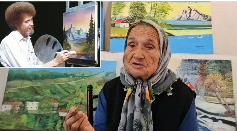 Bob Ross’u televizyonda izledi, tuvalin başına geçti: 81 yaşında 44 tablo yaptı