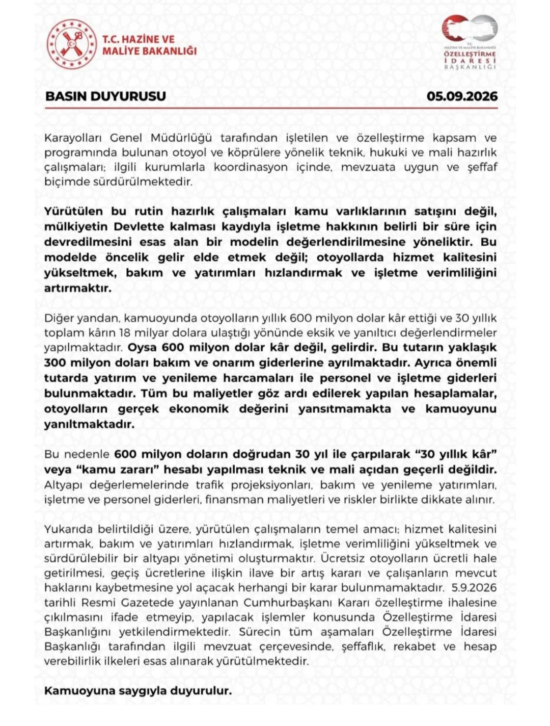 Hazine ve Maliye Bakanlığından özelleştirme açıklaması: Köprü ve otoyollar satılmıyor, işletme hakkı devrediliyor - Fotoğraf Galerisi 1
