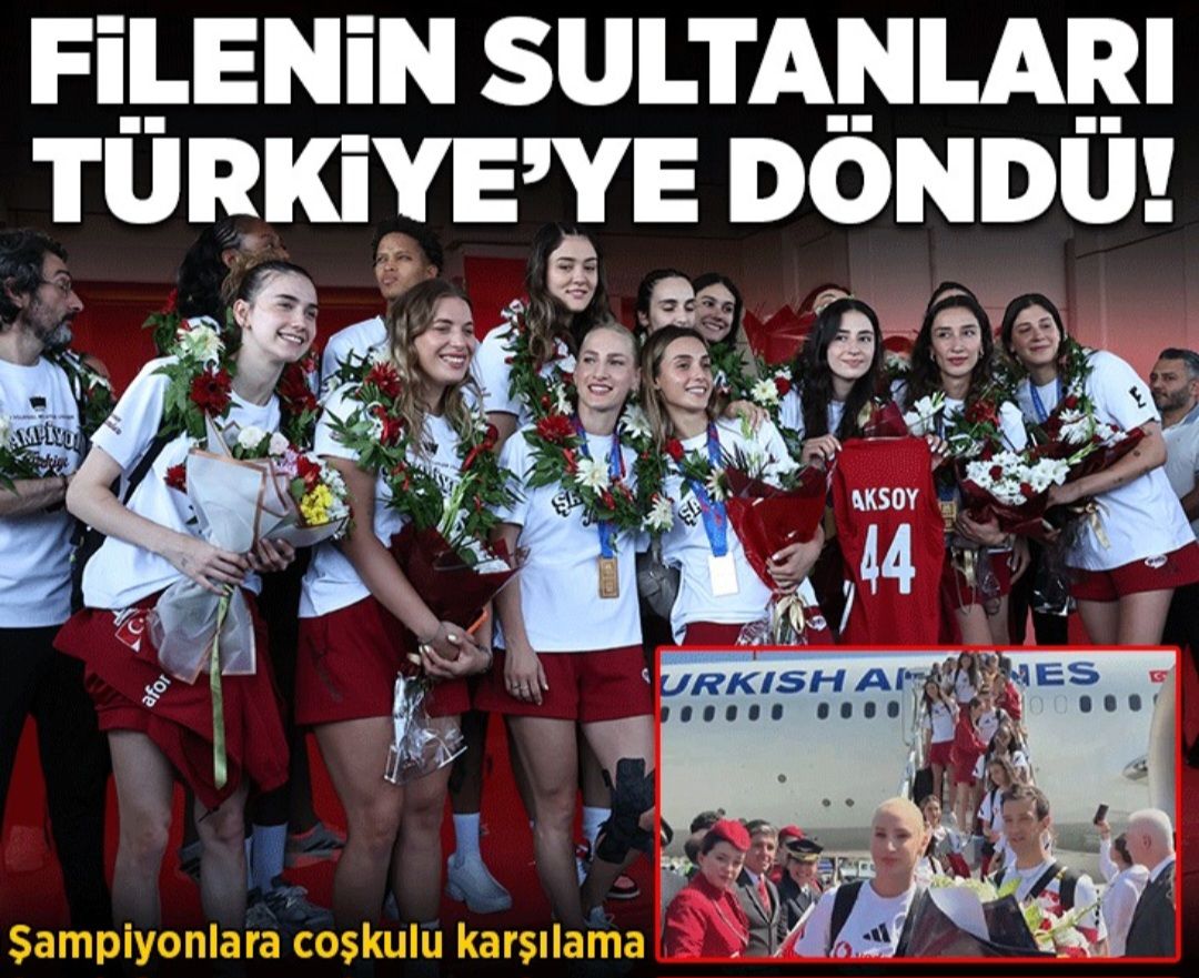 Milletler Ligi şampiyonu Filenin Sultanları Türkiye'ye döndü! Coşkulu karşılama