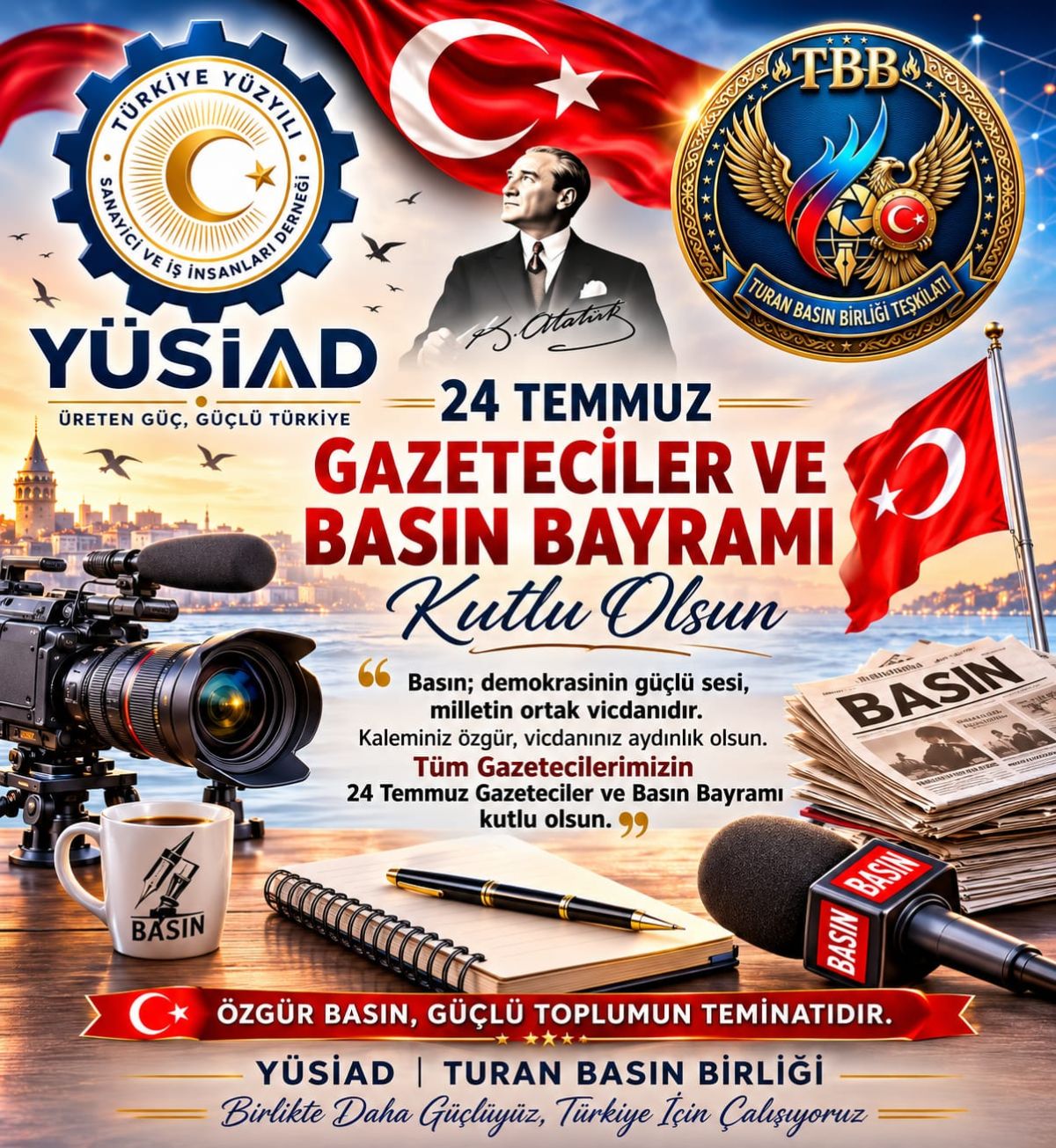 Basına hizmet eden tüm camianın basın bayramı kutlu olsun